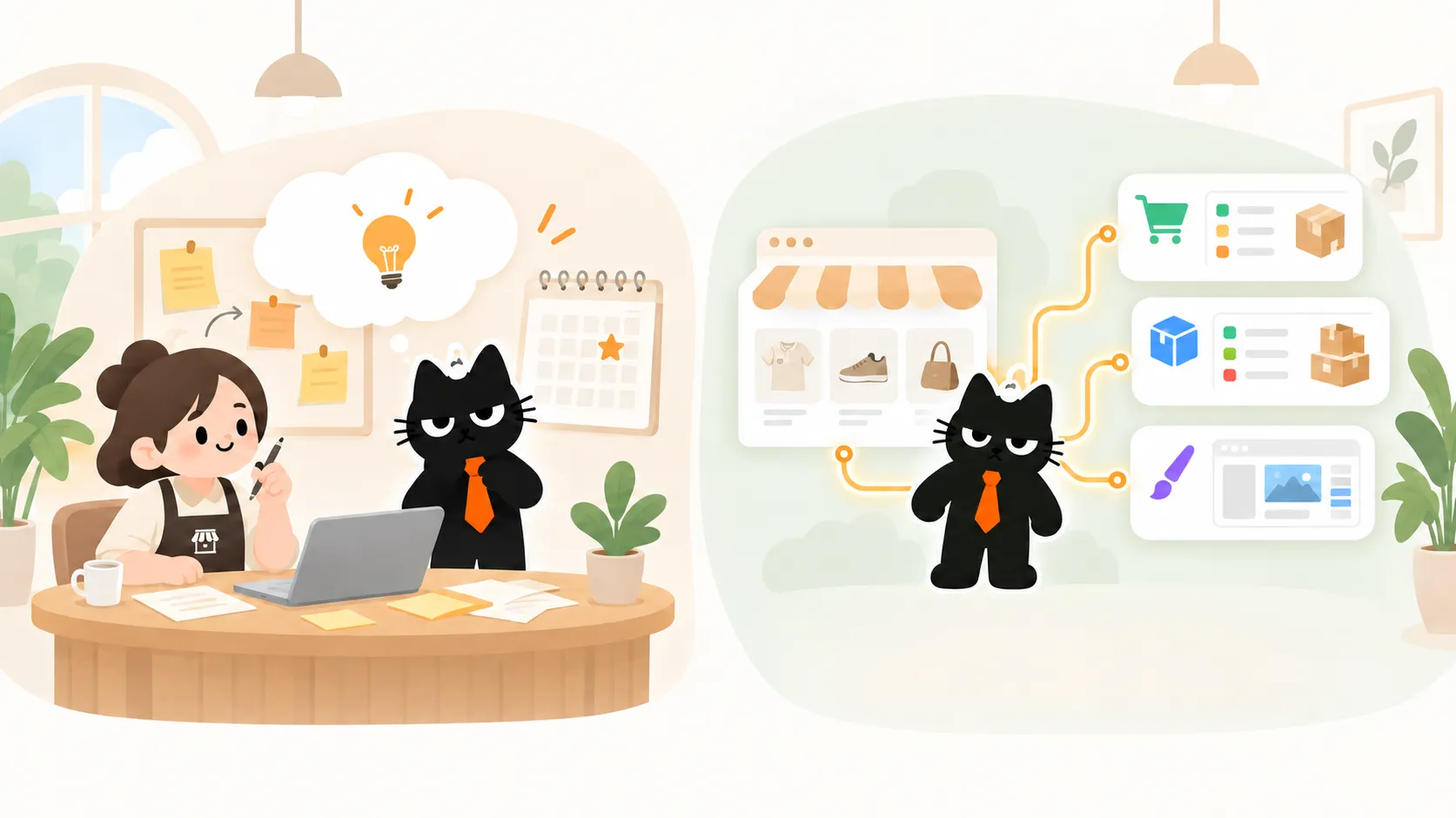 Comparison of the work Meowgic Task can complete with and without access to a connected store.