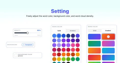 Give shoppers the option to customize word clouds with solid or 
