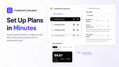 Lets shoppers compare installment terms
