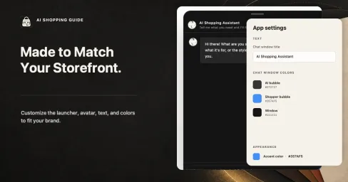 Merchant customizes the AI guide to match the storefront.