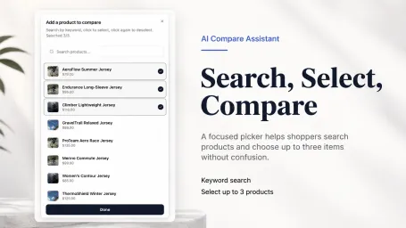 Supports product-page comparison for 2–3 items