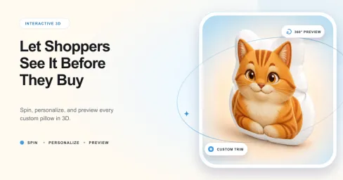 Interactive 3D preview lets shoppers rotate and personalize a cu